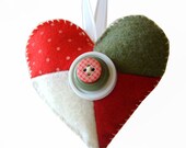 Felt Patchwork Heart Ornament- Christmas Rag Bag