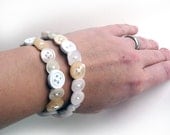 Button Wrap Bracelet- Winter White