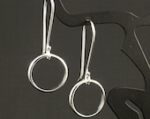 Silver Hoop Earrings - Simple Small Dangle Hoops of Sterling Silver - Classic Simplicity