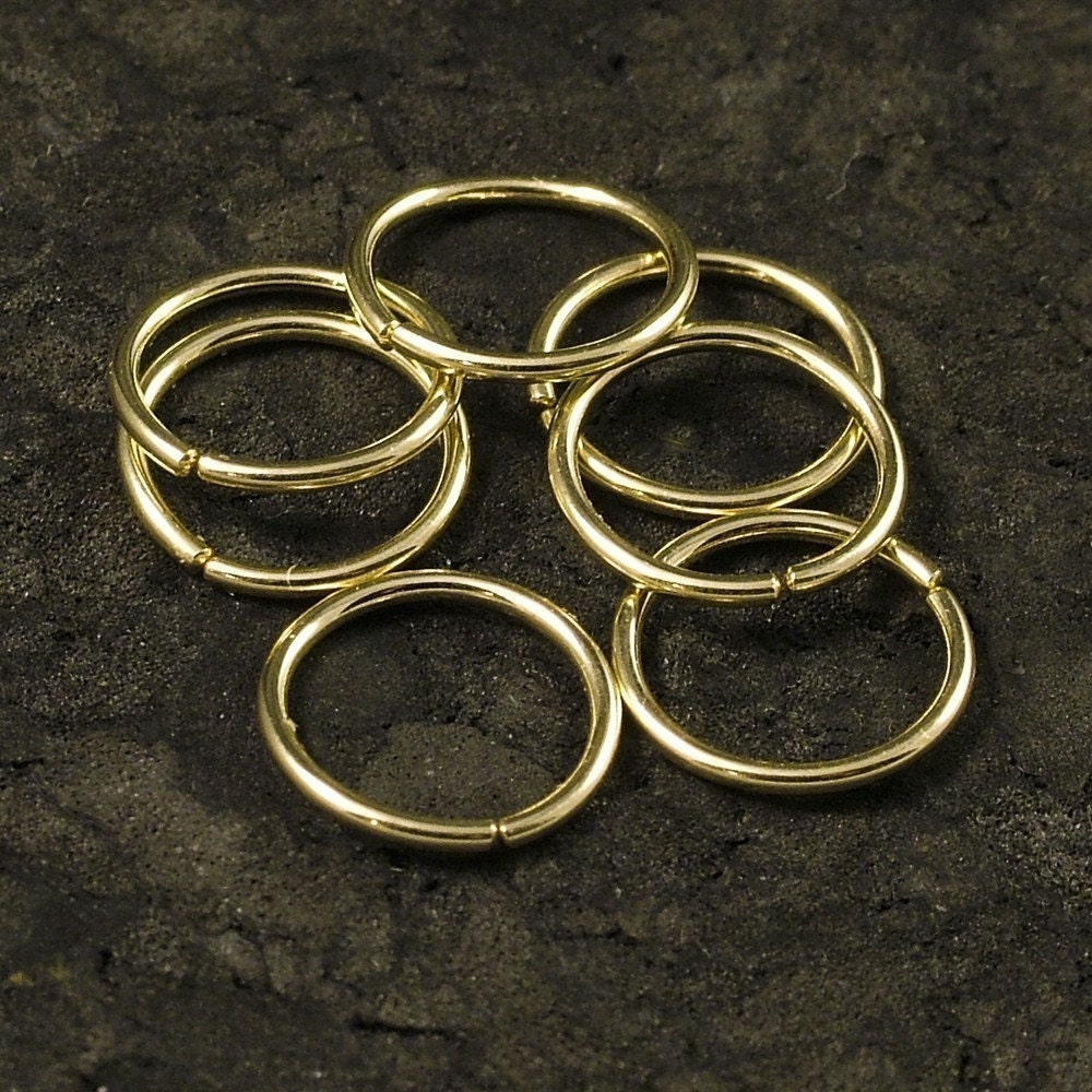 Tiny Gold Hoop Earrings - Catchless Gold Hoops Endless Gold Sleeper Hoop Earrings - Cartilage / Tragus / Helix / Eyebrow / Nose Ring - (7)