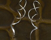 Spiral Silver Earrings / Long Spirals / Hammered Sterling Silver / Dangle / Twisted Metal / Metal with a Twist