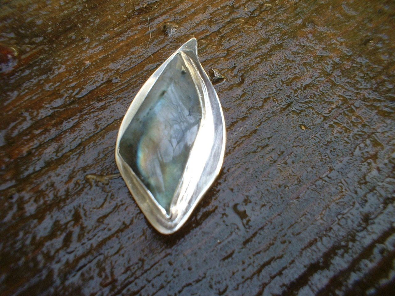 labradorite brooch blue flame scarf pin