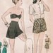 1940s Vogue 5970 FF Vintage Sewing Pattern Misses' Two Piece Bathing Suit and Jacket Size 16 Bust 34