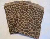 Small Paper Bags Leopard Cheetah Animal Print 5x7  Set of 50