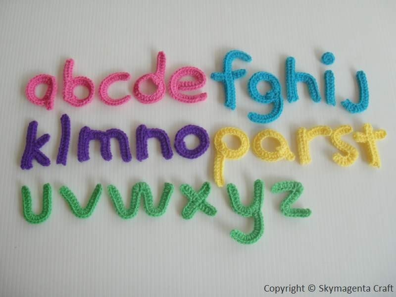 Crochet Pattern - ALPHABET applique - Lower Case - PDF