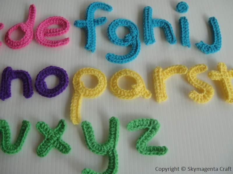 Crochet Pattern - ALPHABET applique - Lower Case - PDF