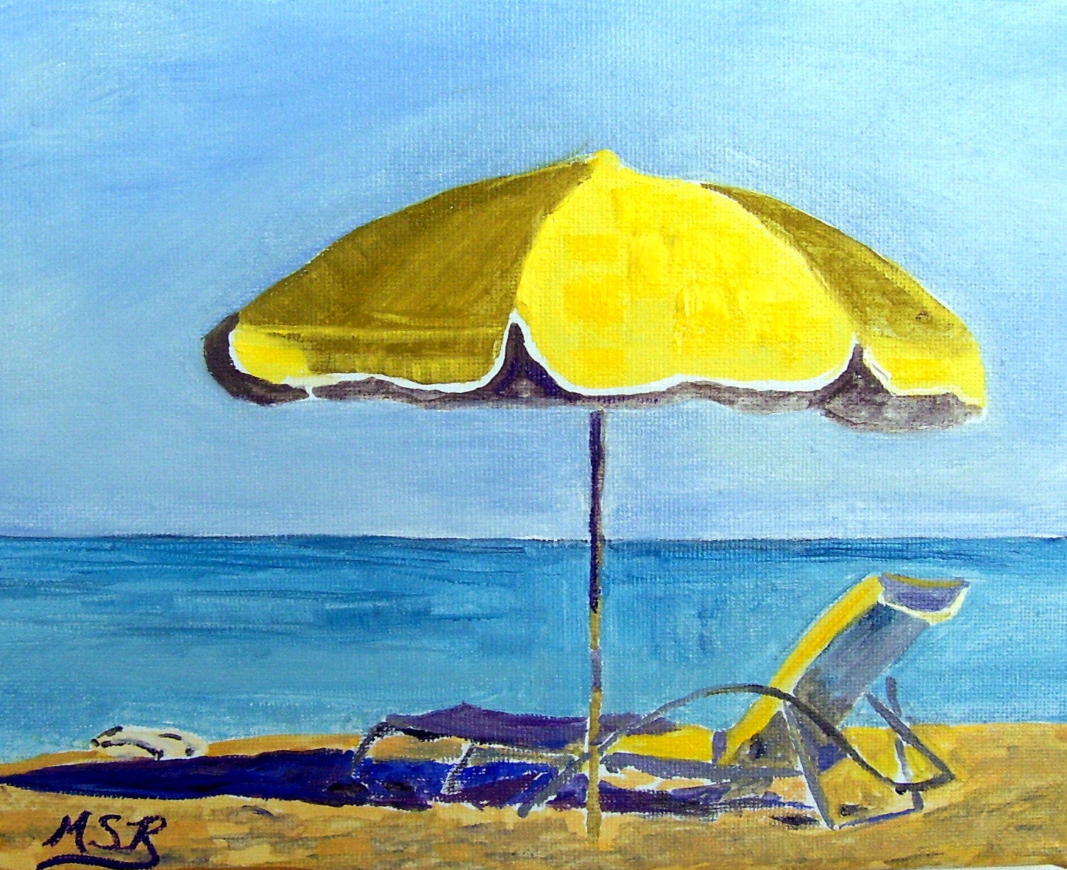 Miami Beach Waiting For You Seascape Oil Painting