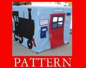 Train Station Card Table Playhouse Pattern Add On Applique Patterns, eBook Instant Download,
