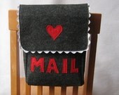 Chair Backer, Mailbox Style, Charcoal Grey with Red and White Accents or Choose Your Colors
