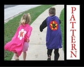Super Hero Cape Pattern, No Sew Costume, eBook Instant Download, Includes Applique Patterns and Three Alphabet Sets, 20 minute project