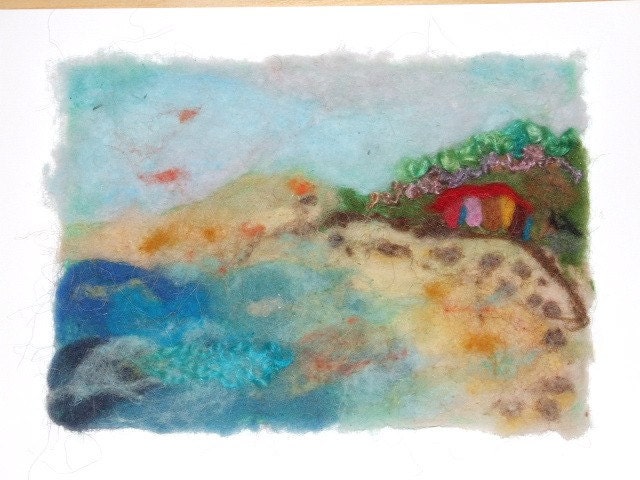 Felted Wool Picture - Living on the Peninsula