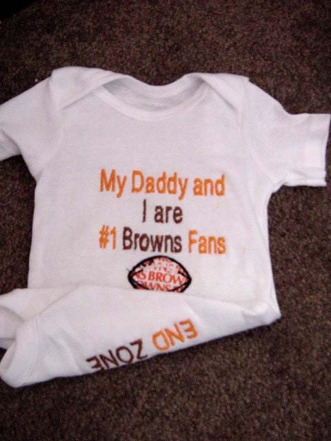 Cleveland Browns Football Baby Infant Newborn Onesie Creeper Short or long Sleeves My Daddy My Mommy My Aunt My Uncle Embroidered