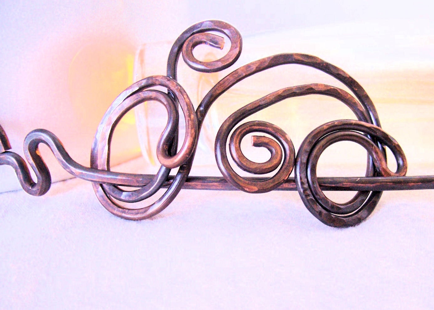 Copper Hair Clip/ Antiqued/ OOAK/ "Kelli"