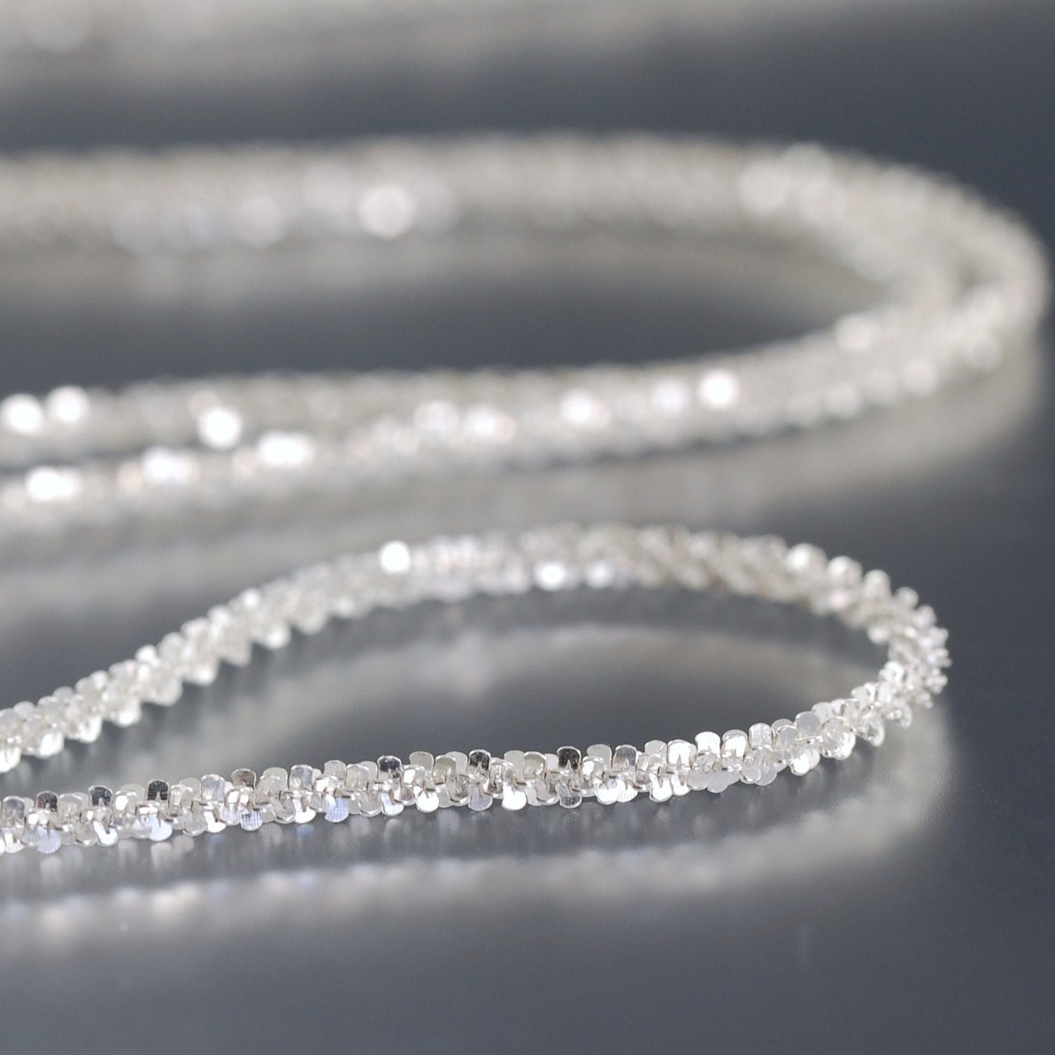 30 inch sterling silver chain Fancy design, Made in Italy