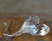 Swarovski crystal earrings, moonlight finish