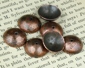 Hand-forged Copper Bead Caps 14mm - QTY 4