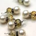 6 Piece Light Topaz Picasso Czech and Pearl Charm Dangle Drop Set
