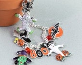 Halloween Jewelry Bracelet Witch Ghost Black Cat Pumpkin Bats Mummy Boo Spider