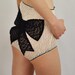 Lace panties with Black lace bow applique.