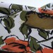 Pet Bed in Orange Cotton Ikat Roses