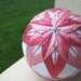 decorative ball home decor - hand embroidered - japanese temari thread ball - sweet rose