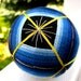 modern home decor decorative ball - hand embroidered - japanese temari thread ball - electric blue