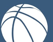 Boys Basketball nursery, sports silhouette 13 x 19 modern art print - different colors and sizes available