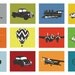 NURSERY ART, Transportation Decor, set of 3, 8 x 10 Mix and Match art prints by nevedobson - you choose the vehicles and colors