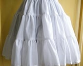 Plus Size White Cotton Petticoat Lolita Teired Skirt - Custom to your size 3X-5X