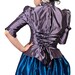 Plus Size Blouse Steampunk Dark Lavender Taffeta with High Neck-Custom to your Size 2X and above
