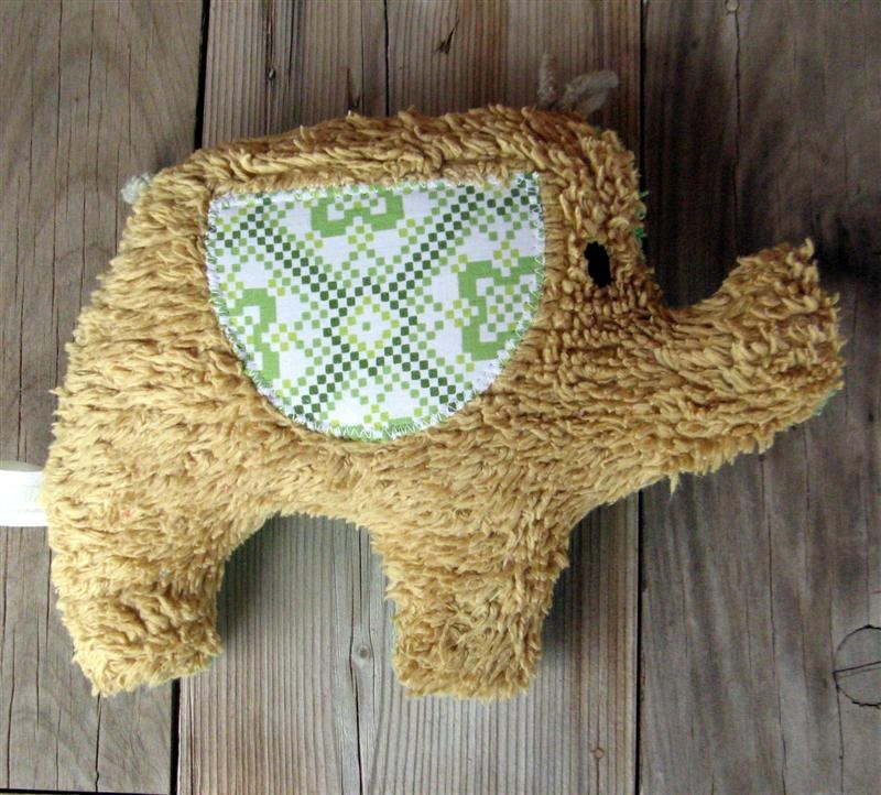 Jet Upcycled  Plush Vintage Chenille Elephant