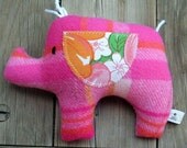 Scarlet Plush Pink Upcycled Elephant