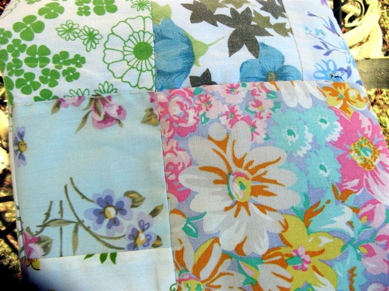 Upcycled Vintage Sheet Patchwork Baby Quilt