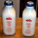 So retro half gallon glass or two quarts amish milk bottle Yoders farm Pa handle and lid