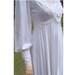 70s jersey pleated wedding gown lace long sleeves small size 2