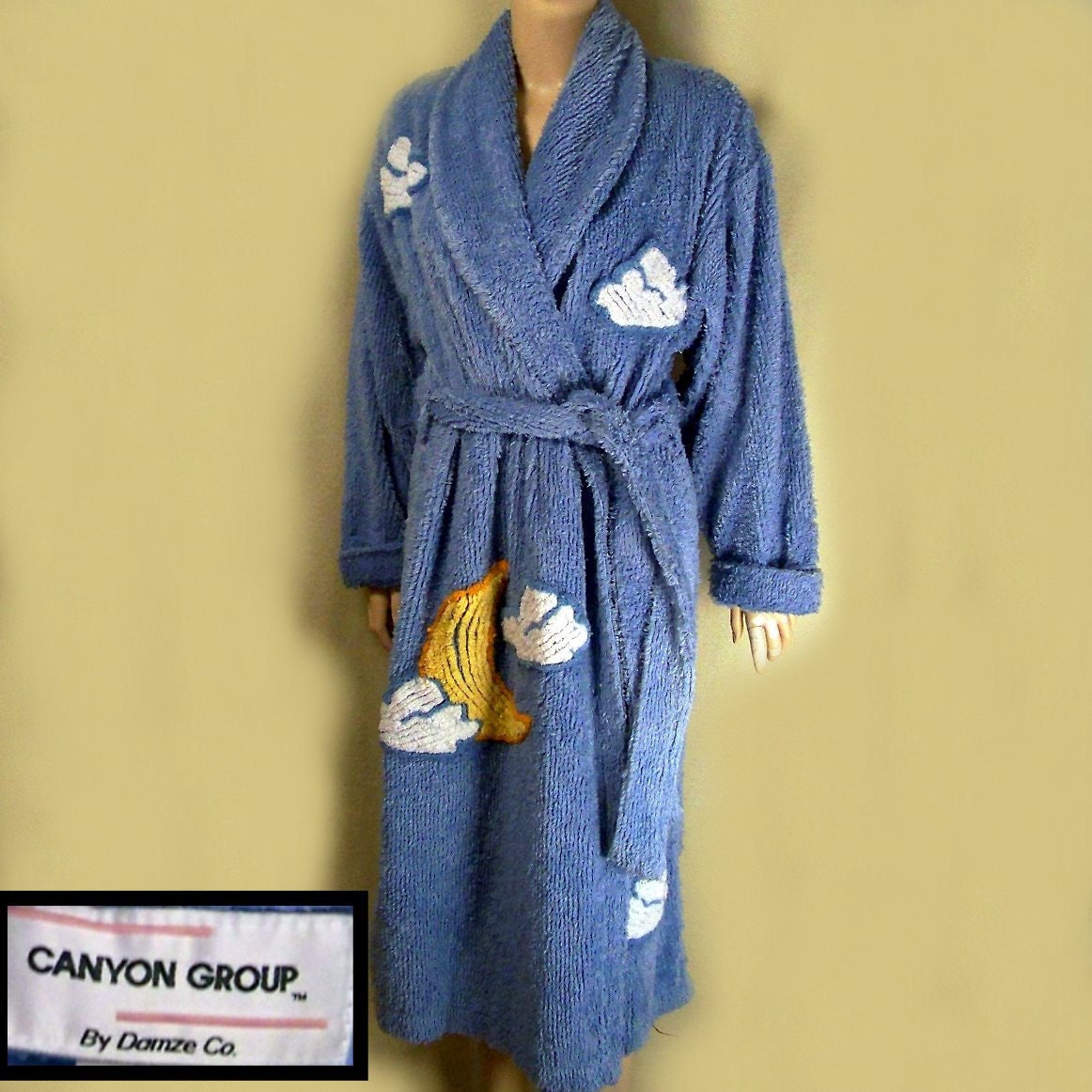 80s Chenille robe Canyon Group wrap small by pinehaven2 on Etsy