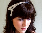 Silver Eiffel Tower Beaded Headband Women and Teens