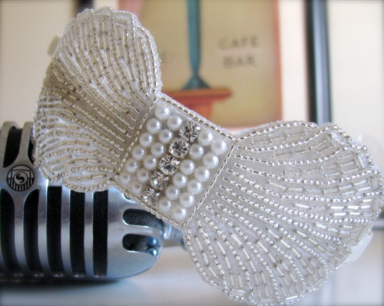 ODESSA - Headband - Silver Shell Art Deco Sequin and Beaded - by bethany lorelle