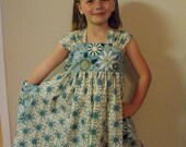 Boutique Sundress,Covered Buttons,Large Pockets, Size 2-4T available