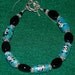 Adorable Panda Bear Bracelet with Lampwork Pandas, Sterling Silver, and Black Beads