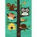 158B Bright Forest Animals in Tree 5x7 Print