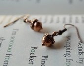 Teeny Tiny Copper Acorn Earrings