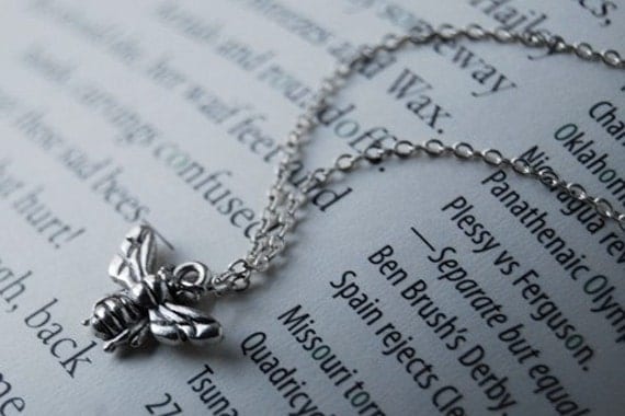 Teeny Tiny Silver Bee Charm Necklace