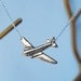 Silver Airplane Necklace