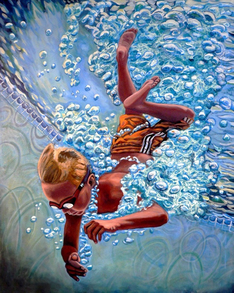 The Plunge no.1 - Original Stillman Giclee on Stretched Canvas, 15 x 20 x 1.5 in.