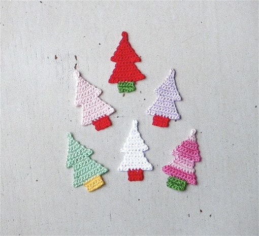 crochet christmas tree applique 76 1 6 pcs by handknit168 crochet christmas tree applique 76 1 6 pcs by handknit168