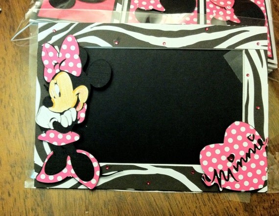 Zebra & Hot Pink with white polka dots Minnie Inspired Photo Mat 5x7 Il_570xn