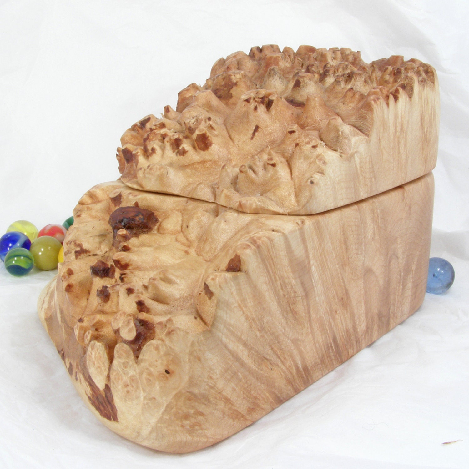 Natural Oregon Maple Burl Wooden Box, whimsical cabin decor, raw wood box, cremation urn, nature lover gift, blessing vessel