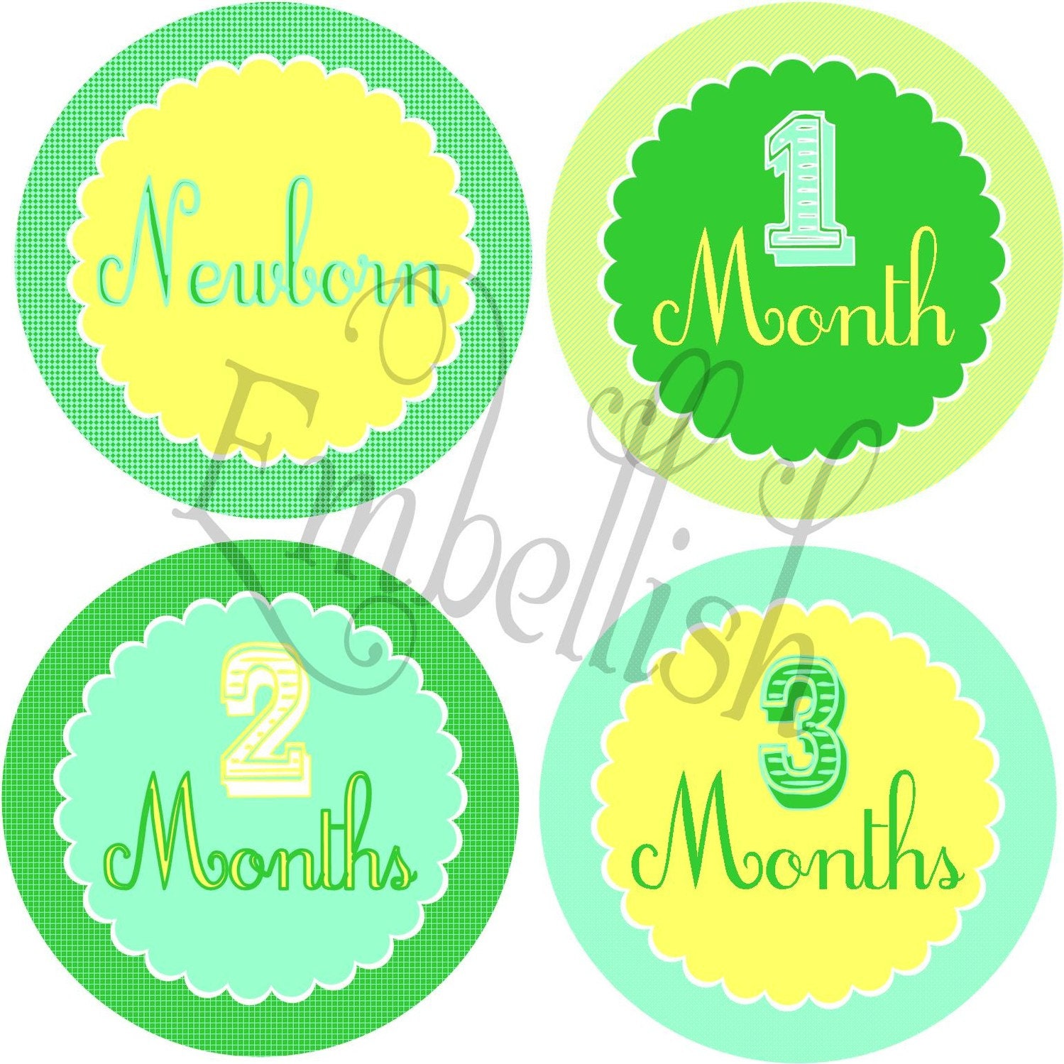 PRINTABLE DIGITAL FILE Baby Boys First Year Shirt Decals Stickers (month to month) Il_570xn