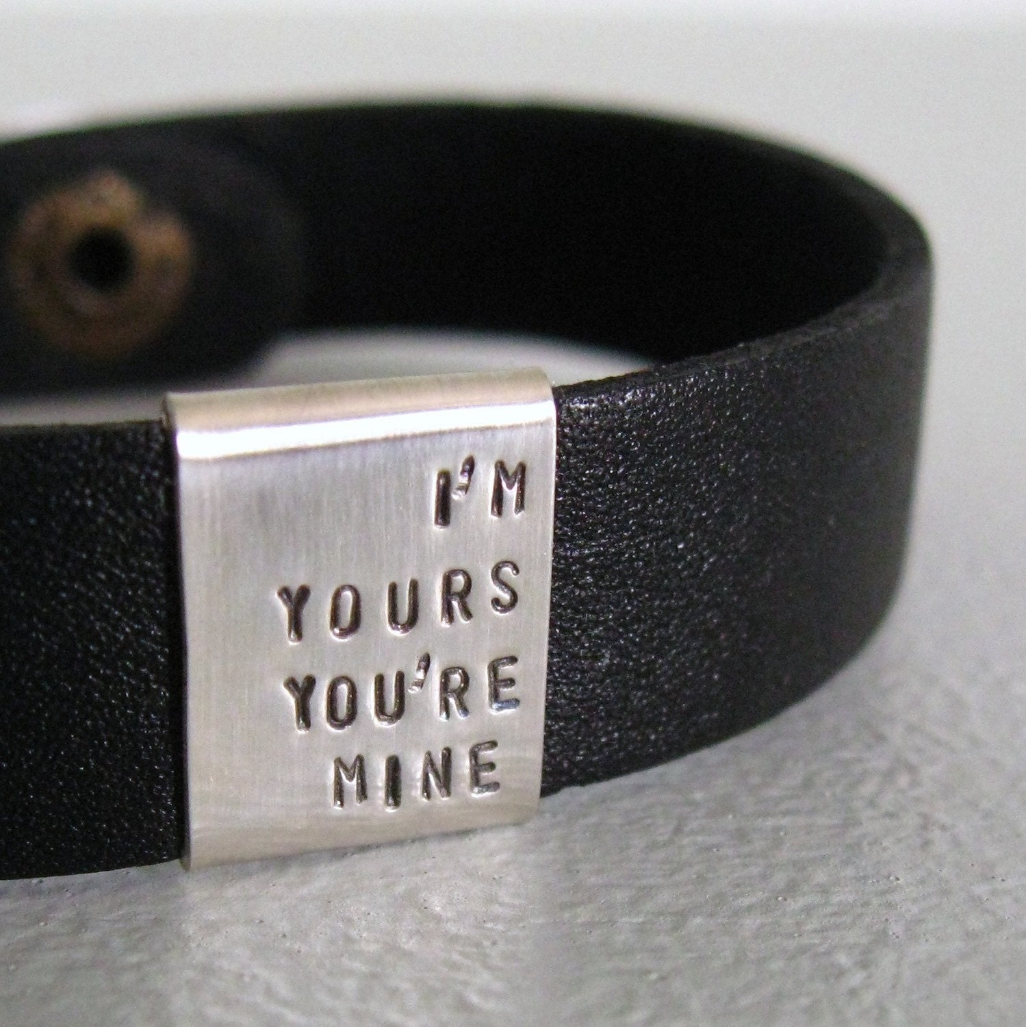 Leather and silver cuff (SLIM)